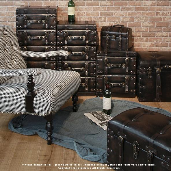 スツール 収納 アンティーク 収納スツール トランクボックス トランク