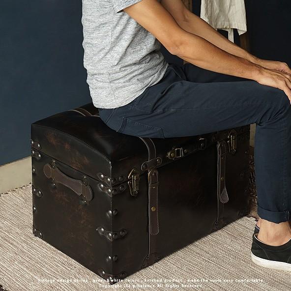 スツール 収納 アンティーク 収納スツール トランクボックス トランク