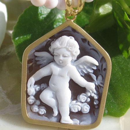 CAMEO（カメオ） Pietro Simonelli作 シェルカメオ K18 ペンダント