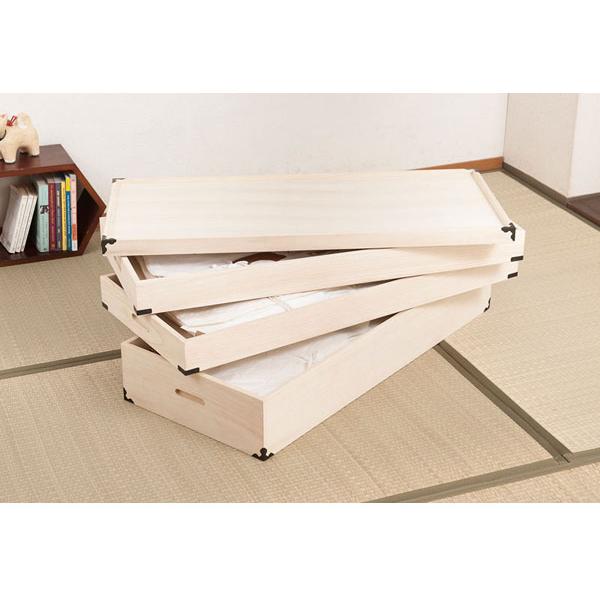 桐衣装ケース 桐衣装箱 3段 幅91cm 高さ33cm 桐製収納ケース 桐タンス