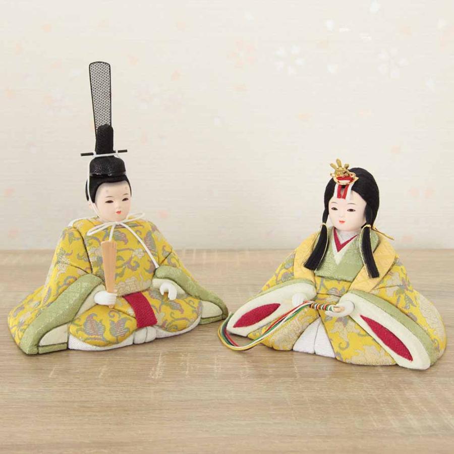 雛人形 コンパクト 木目込み雛人形 親王飾り Tipiシリーズ ウララ 黄色