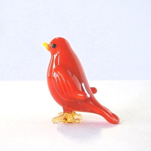 ガラス細工 鳥 インテリア雑貨 ミニチュア 置物【カナリア】 : ガラス