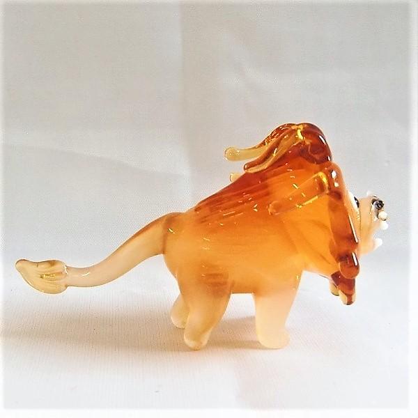 ガラス細工 動物 らいおん インテリア雑貨 ミニチュア 置物【ライオン