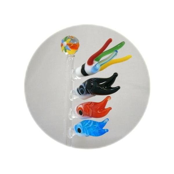 ガラス細工 5月の節句 こどもの日 鯉 ミニチュア 置物【鯉のぼりG