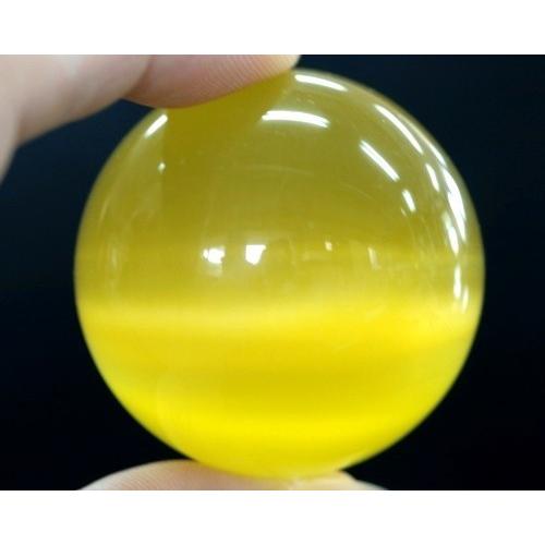 丸玉 キャッツアイ イエロー 人工石 猫目石 パワーストーン 置珠 猫目