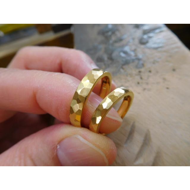 純金 結婚指輪 鍛造 ブランド 値段 安い 24k 24金 k24 マリッジリング