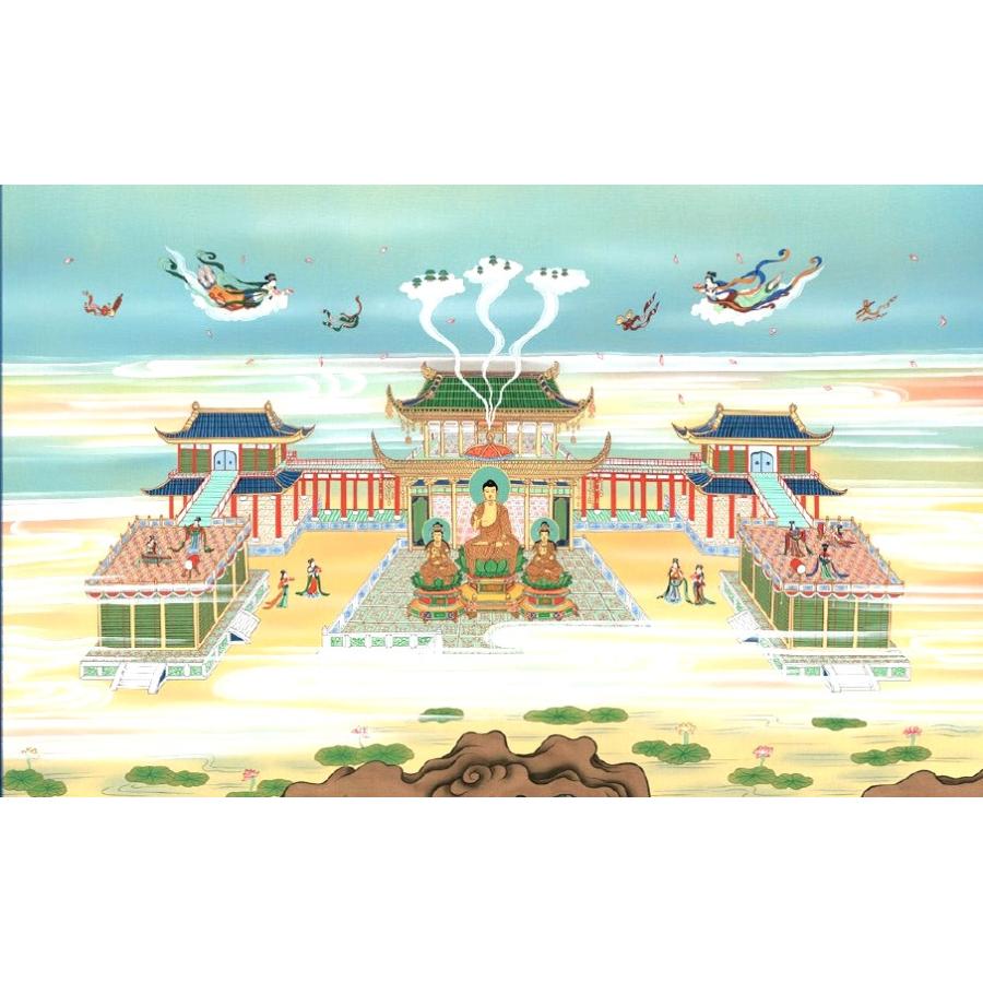 掛け軸 掛軸 地獄極楽図 大幅仏画 (複製画・新品) 桐箱・タトウ箱入り