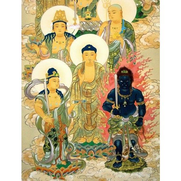 真作/広洋/十三佛図/十三仏図/桐共箱付/布袋屋掛軸HH-473 真作/広洋/十