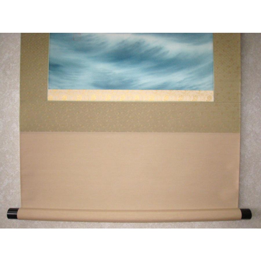 特価軸】掛け軸 掛軸 彩色山水(夏の海の風景) 田中祥堂 (真筆・新品