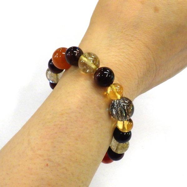 開運 ブラック ルチルクォーツ シトリン 赤水晶 レッドタイガーアイ