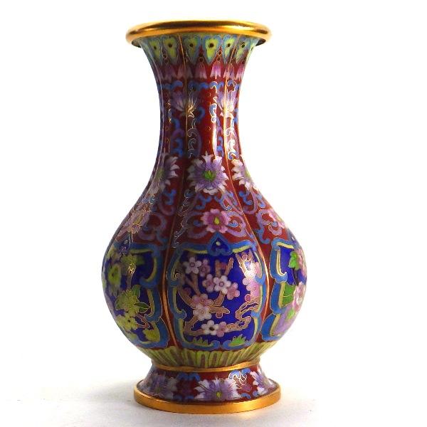 七宝焼き 七宝焼 昭和レトロ雑貨 昭和レトロ インテリア 花柄 花瓶