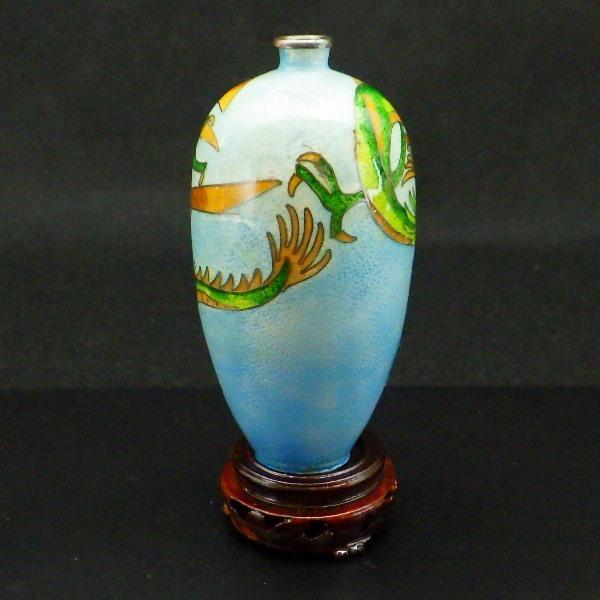 一輪挿し 花瓶 おしゃれ 七宝焼き 七宝焼 昭和レトロ インテリア 龍の