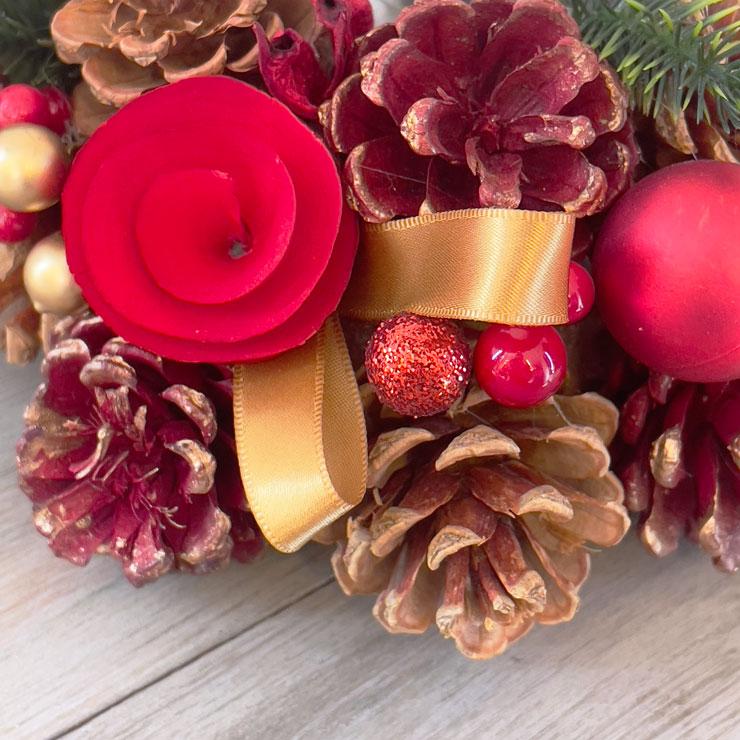 ナチュラルキャンドルホルダー レッド インテリア 装飾 記念日 玄関