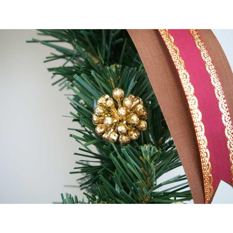 クリスマスリース 40cm チョコブラウン 玄関 おしゃれ 北欧 手作り