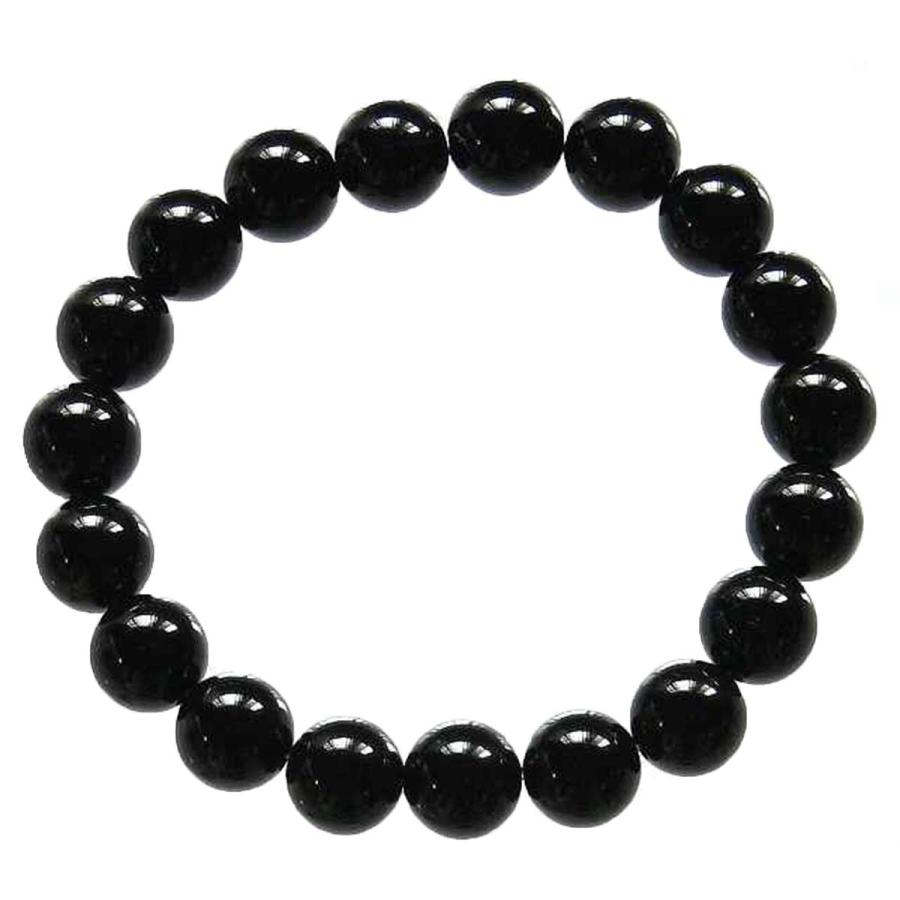 モリオン (黒水晶) 10mm ブレスレット (鑑別書あり) 4月 誕生石 16.5cm