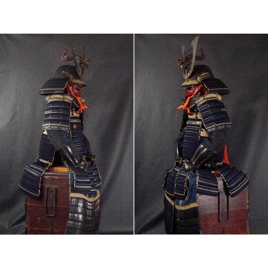 敬逢 本歌 美術館級 室町時代 甲冑師 鉄地黒漆塗六十二間小星兜 鉄地本