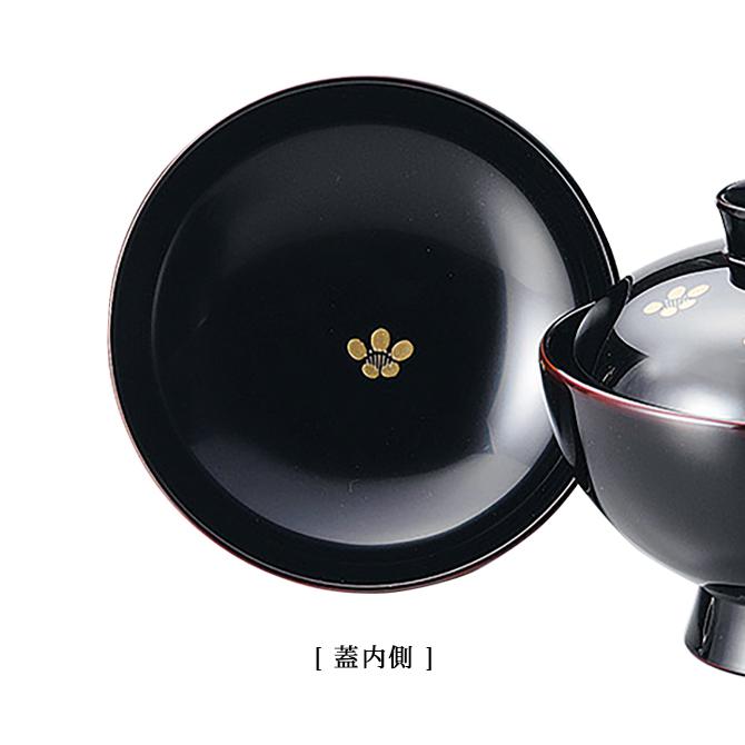 吸物椀 お椀 フタ付 越前漆器 セット 5客 てまり 溜 5客組 12-00502