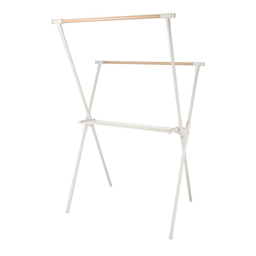 ◇コーナンオリジナル LIFELEX 木目調 X型室内物干し ホワイト