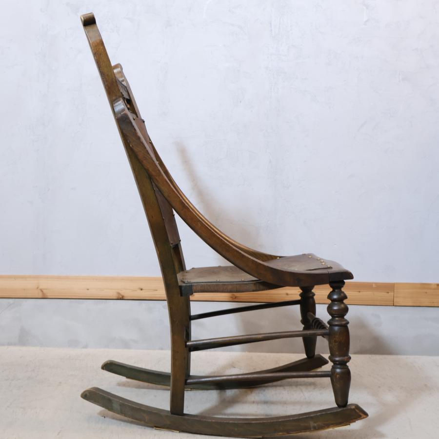 英国アンティーク家具 ロッキングチェア ビーチ材 イージーチェア 安楽