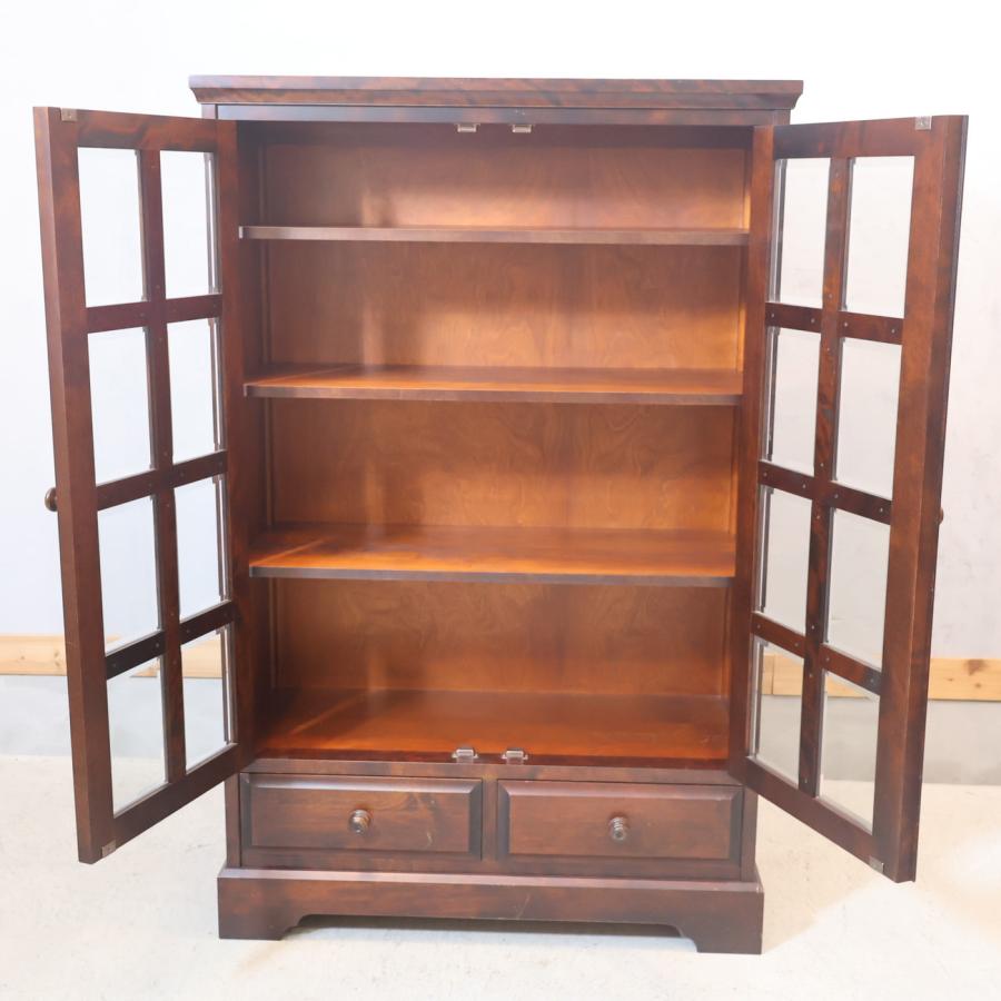 北海道民芸家具 樺材無垢 本棚 ブックキャビネット 天然木 収納家具