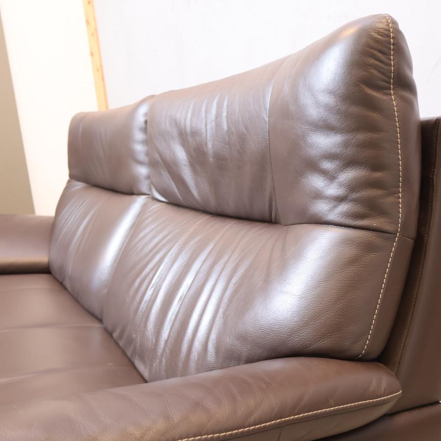 karimoku カリモク家具 ブルックス 本革 ウォールナット材 3人掛け