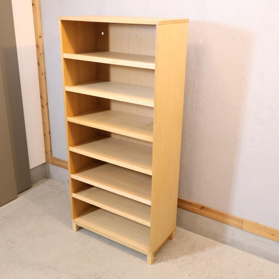 無印良品（MUJI） タモ材 木製収納 本棚 書棚 7段 ブックシェルフ