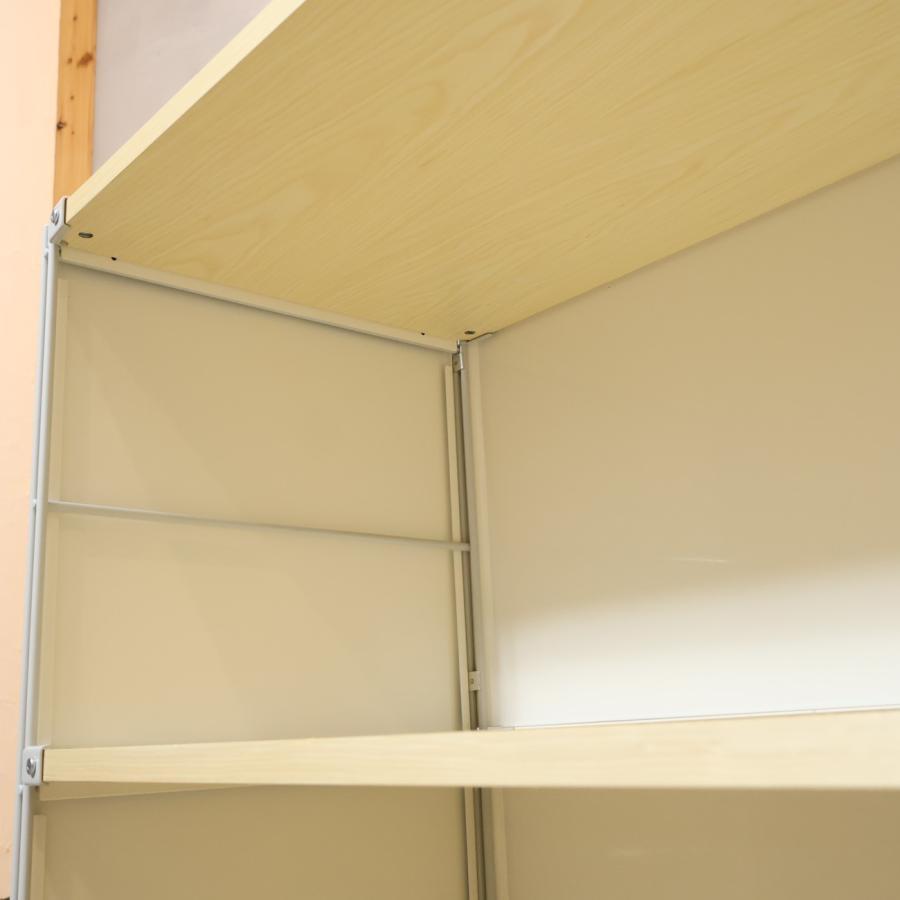 無印良品（MUJI） スチール メープル材 3段ユニットシェルフ パネル付