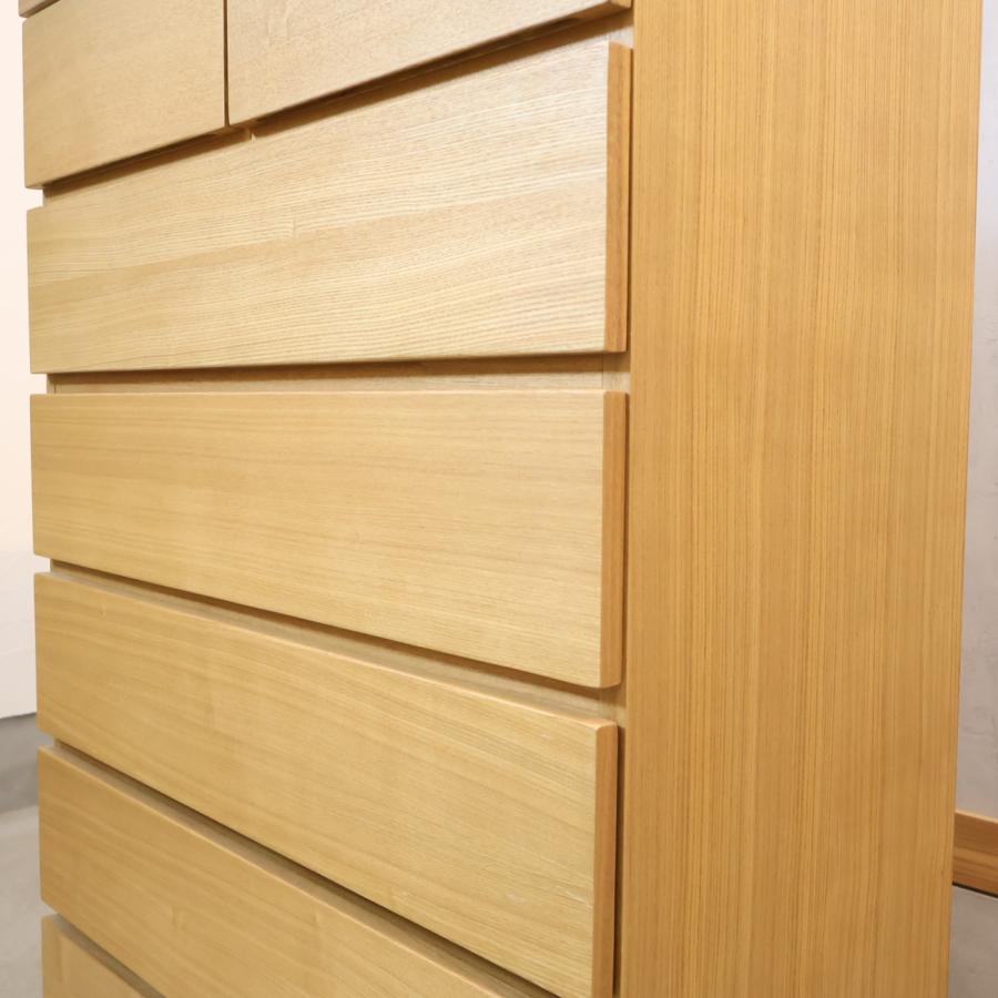 無印良品（MUJI） タモ材 木製 チェスト 6段 ワイド ナチュラル