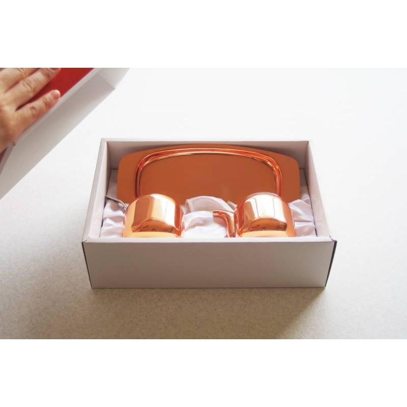 シュガーポット・クリーマーセット 純銅製 VIP 新光金属 銅 真鍮 砂糖