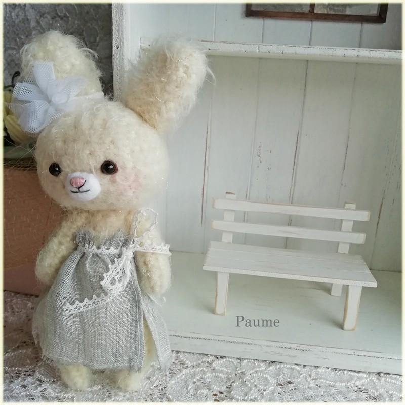 あみぐるみ うさぎ 手足可動式 ふわふわあみぐるみ （白うさぎ