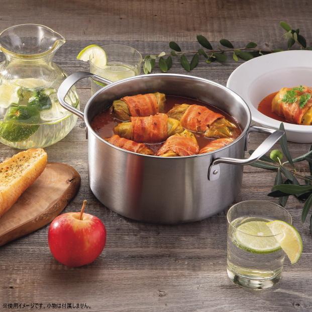 深型 オールステンレス製 片手鍋 18cm ＆ 両手鍋 20cm セット chefs