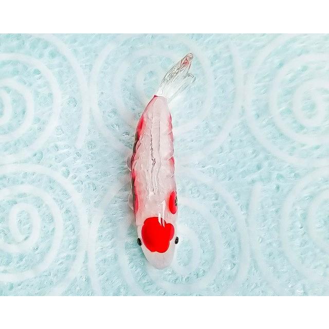 手作りガラス細工 ガラス細工 錦鯉(小) 赤黒 SK317A ミニチュア 鯉