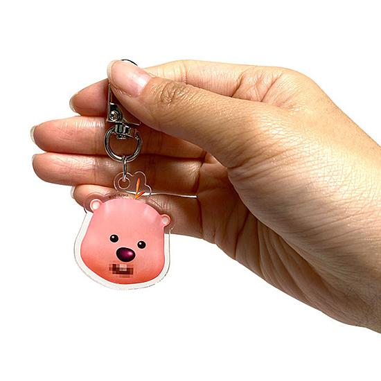 ジャンマンルピー アクリル 反転 キーリング ーピンクー キーホルダー