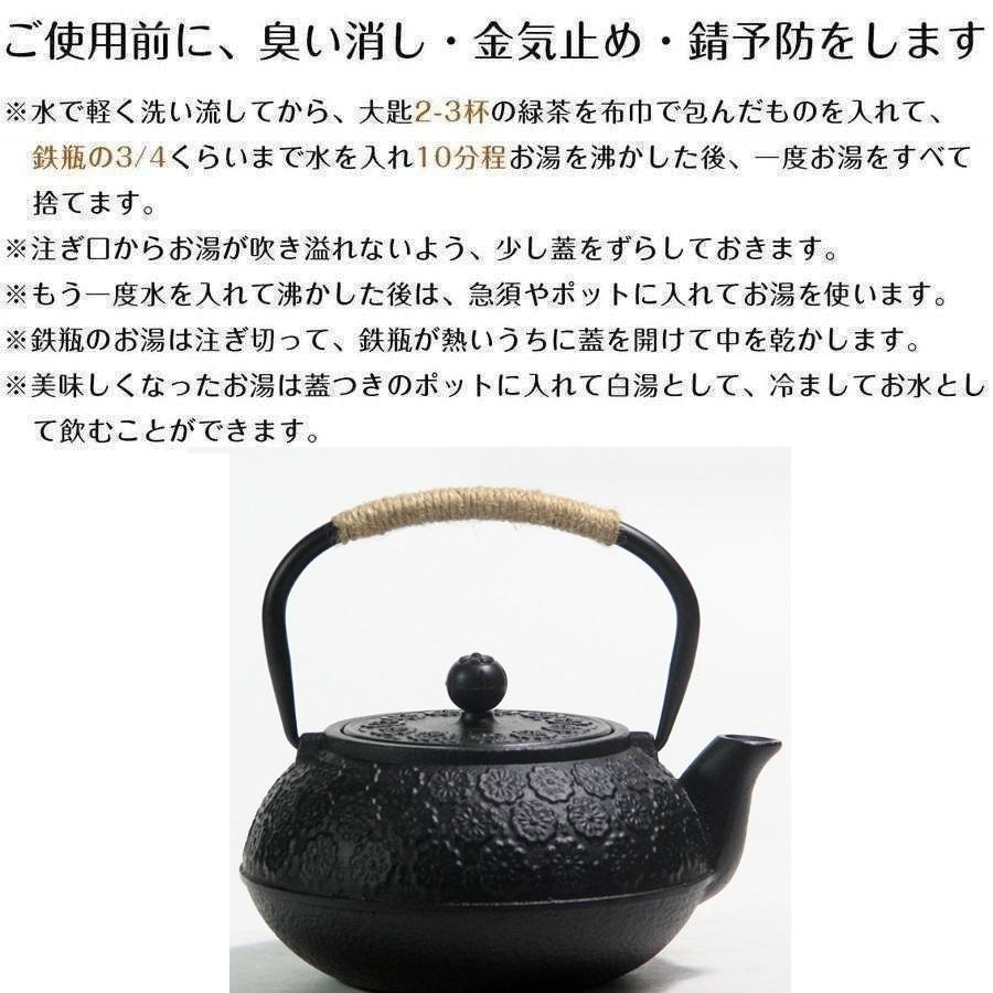 鉄瓶南部鉄器桜柄さくら伝統工芸品急須茶こし付き鉄分補給ホーローなし