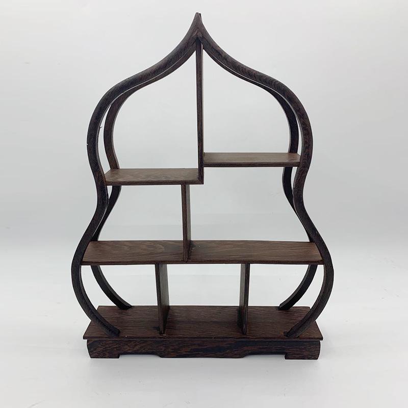 飾り棚 おしゃれ アジアン 伝統的 小物 陶器 古風 和風 和家具 違い棚