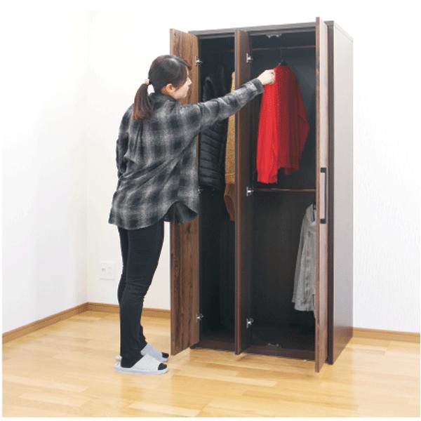 ワードローブ 服吊り タンス 開き戸 クローゼット 80幅 幅80 整理