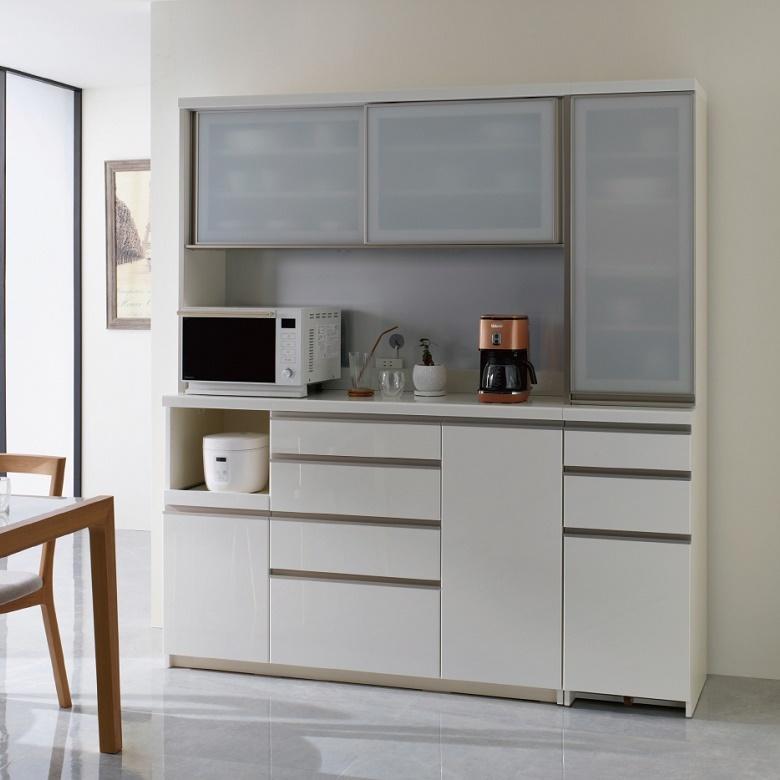 パモウナ 食器棚 幅100cm 奥行50cm 引き戸 ハイカウンター 家電収納 4