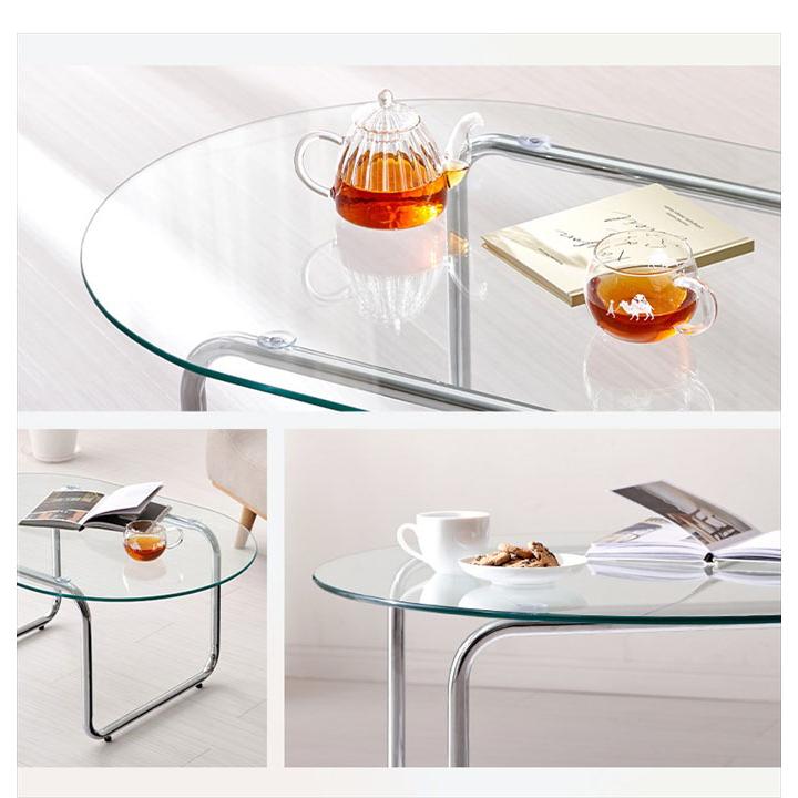 ガラステーブル センターテーブル 楕円 オーバル 楕円形 ガラス