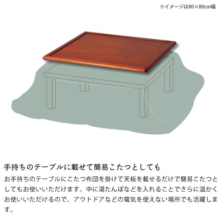 コタツ天板・こたつ天板単品 長方形 120cm幅 木製（両面ケヤキ材