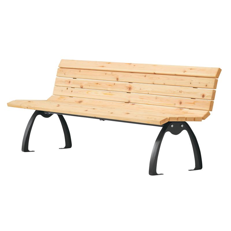 ベンチ ひのき材背付ベンチ 約幅180cm 3人掛け 大きい 公園 屋外用