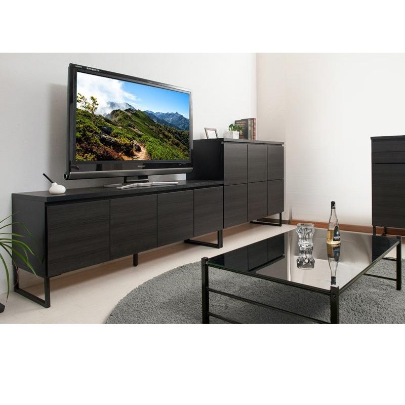 テレビ台 ローボード 収納 ブラック 幅141cm 北欧モダン 完成品 日本製