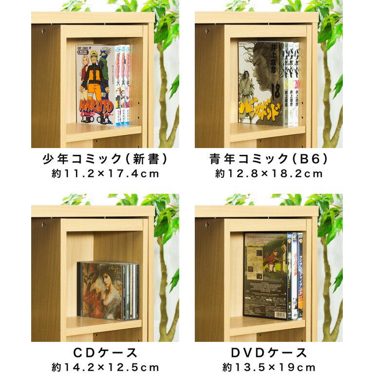 本棚 スライド書棚 全段B6 幅90 奥深 ダブルスライド 完成品 CDラック