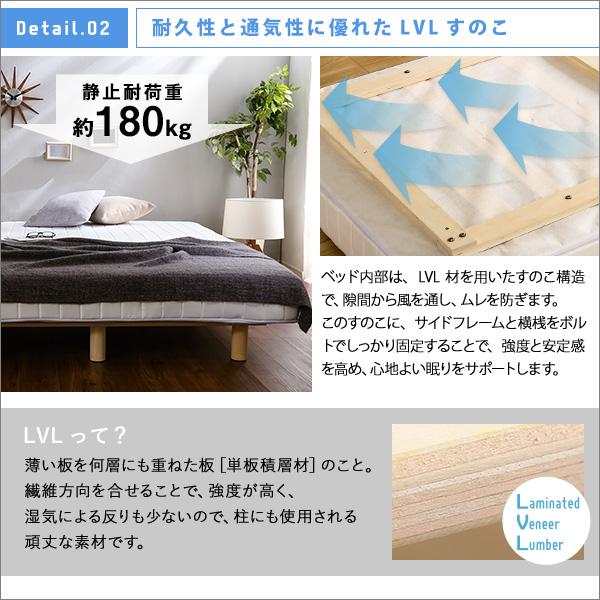 脚付きマットレスベッド ダブル ベッド マットレス 一体型 頑丈 耐荷重