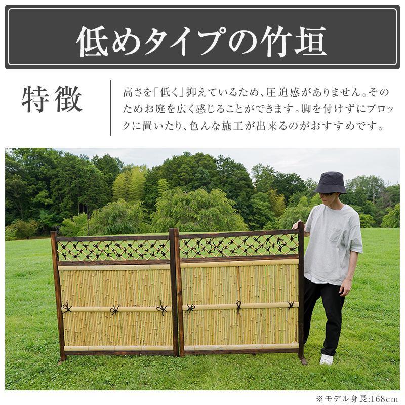 竹垣フェンス 横型 2枚組 天然竹 ワイドタイプ 日本庭園 庭づくり