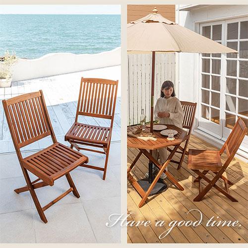 ぼん家具 ガーデンチェア ガーデンチェアセット 2脚 折りたたみ