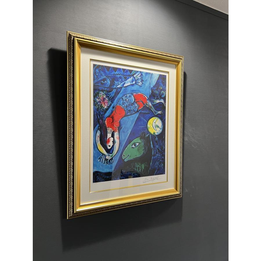 絵画販売 シャガール 青いサーカス 額縁付き : 絵画販売のアート