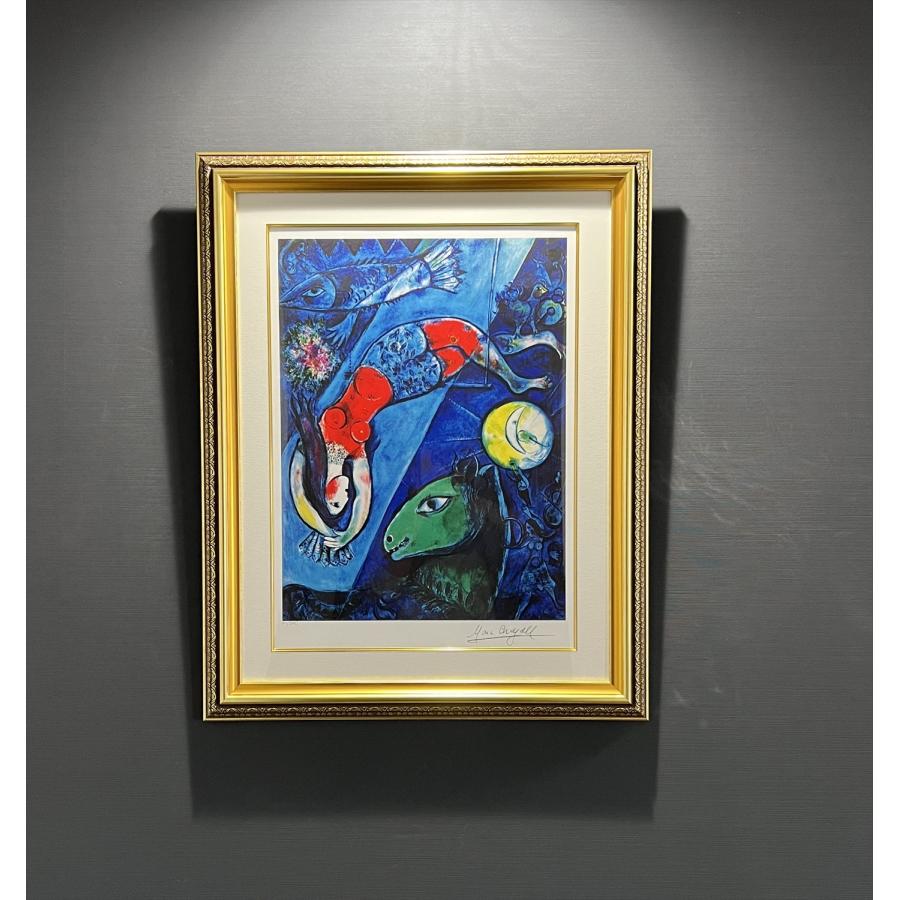 絵画販売 シャガール 青いサーカス 額縁付き : 絵画販売のアート