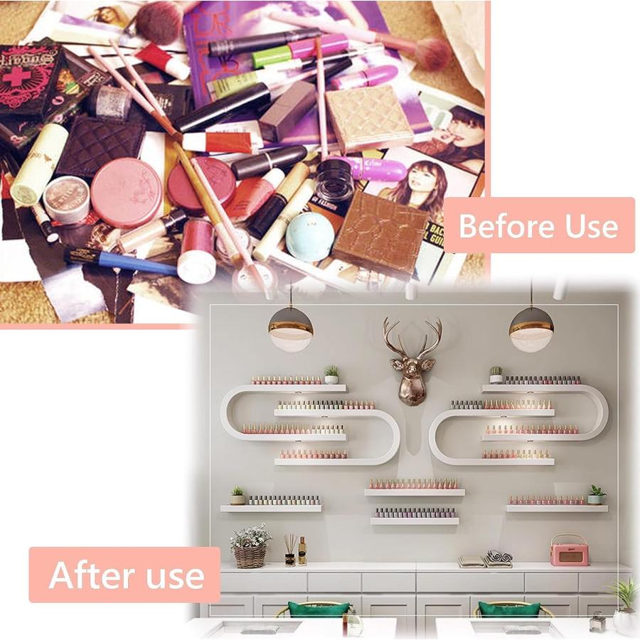 壁に取り付けられた棚マニキュアボトルディスプレイラック、U字型