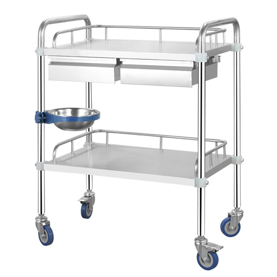 ステンレス製 医療用ワゴン 介護カート 2/3段 クリニックカート