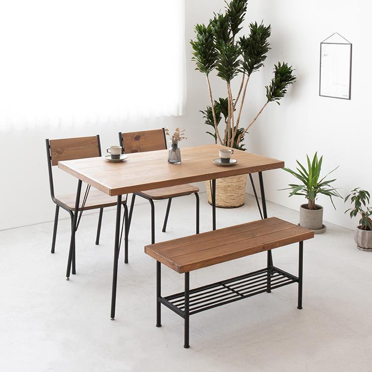 ダイニングテーブル 幅120 おしゃれ 天然木 パイン無垢材 パイン材